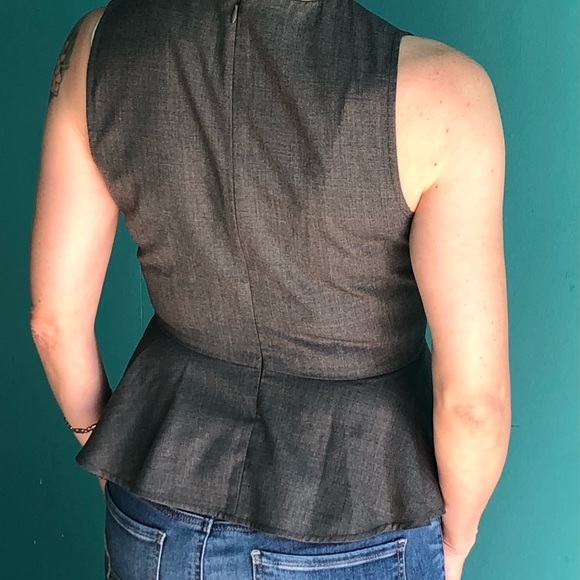 J Crew gray sleeveless peplum top. - Picture 4 of 6